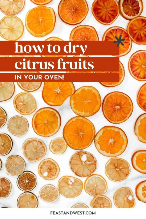 Make a batch of dehydrated citrus slices and store to use in dozens of recipes. This simple method is always a success and makes the most gorgeous dried citrus wheels! They’re perfect for garnishing cocktails and decorating desserts. https://feastandwest.com/2024/07/12/dehydrated-citrus/ Limoncello Lemonade, Dehydrated Citrus, Candied Lemon Slices, Decorating Desserts, Dried Citrus, Candied Orange Slices, Citrus Garnish, Fruit Garnish, Citrus Slices