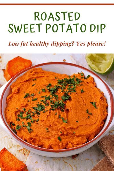 Roasted sweet potato dip is bursting with savory-sweet flavor, addictively yummy, 'more please', oil-free, dairy-free healthy, and tastes as delightful as its brilliant orange color. #anothermusicinadifferentkitchen #sweetpotato #oilfree #vegandip #dairyfreedip Sweet Potato Dip, Potato Dip, Dairy Free Dips, Spreads Recipes, Vegan Dips, Sweet Potato Hummus, Oil Free Vegan Recipes, Japanese Sweet Potato, Love At First Bite