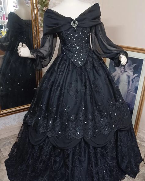 PINTEREST • Instagram Goth Ballroom Dress, Gothic Sweet 16 Dresses, Black Gothic Ball Gown, Gothic Ballroom Dress, Vampire Princess Dress, Vampire Esthetics, Black Victorian Wedding Dress, Goth Ballgown, Goth Victorian Dress