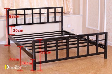 Top 40 Useful Standard Bed Dimensions With Details - Engineering Discoveries Bed Frame Ideas, Steel Bed Design, Diy Furniture Restoration, Iron Furniture Design, Mirrored Bedroom Furniture, Steel Bed Frame, Welded Furniture, Bed Frame Design, Steel Bed