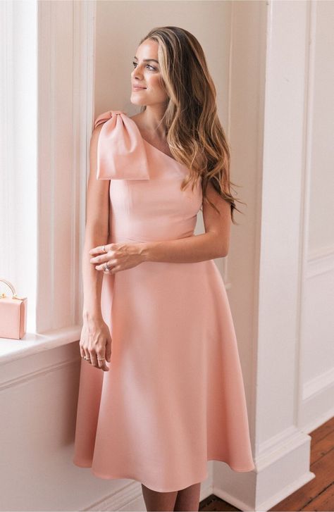 Your Ultimate Guide! 67 Summer Dresses to Wear All Day, Every Day Pink Wedding Party, Gal Meets Glam Collection, Short Satin, Knee Length Bridesmaid Dresses, Bow Sash, Pink Bridesmaid Dresses, Bridal Shower Dress, Gal Meets Glam, Party Gown