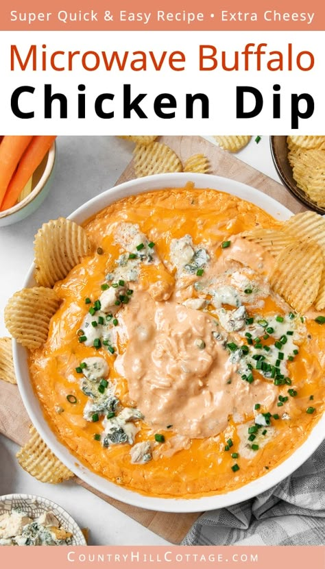 Buff Chicken Dip, Spicy Dip Recipes, Buffalo Dip Recipe, Chicken Cheese Dip, Chicken Wing Dip, Easy Chicken Wings, Buffalo Chicken Dip Easy, Dip Recipes Appetizers, Chicken Dip Recipe