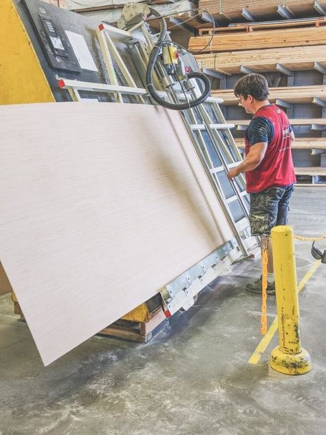 Diy Faux Shiplap, Painting Plywood, Shiplap Paneling, Sherwin Williams Alabaster, Shiplap Walls, Faux Shiplap, Plywood Panels, Sanding Block, Fallen In Love