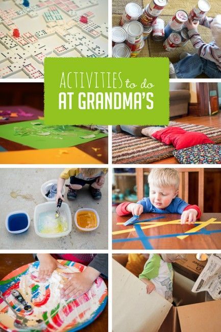 Fun activities to do while the kids are at Grandma's house - simple with supplies grandma has. Grandparents Activities, Simple Activities, House Simple, Grandma's House, Fun Activities To Do, Indoor Activities For Kids, Games For Toddlers, Crafts For Kids To Make, Grandmas House