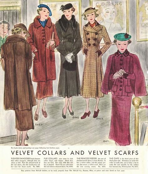 1930s fall winter coats | Fashion illustration of coats from… | Flickr 1935 Fashion Woman, 1930 Winter Fashion, 1930s Fashion Magazine, 1930s Coats Women, 1930s Winter Fashion, 1935 Fashion, 1930s Magazine, Pretty Suits, 1938 Fashion