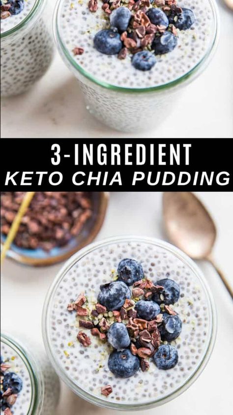 3 Ingredient Chia Pudding, Keto Chia Seeds Recipes, Low Carb Chia Pudding Recipes, Dairy Free Chai Pudding, Chia Seed Pudding Low Carb, Chia Seed Pudding Dairy Free, Thm Chia Seed Pudding, Keto Chia Seed Recipes Low Carb, Low Carb Chia Seed Recipes