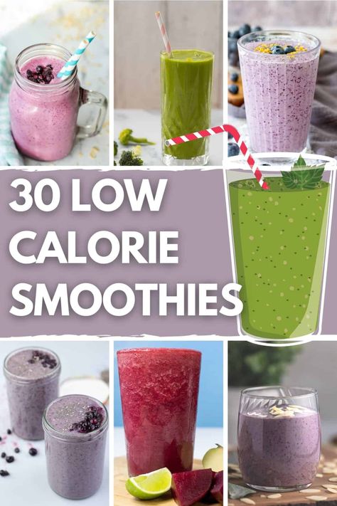 30 Low Calorie Smoothies: The Perfect Blend | Hurry The Food Up Low Calorie Smoothie Recipes, Cherry Vanilla Smoothie, Spinach Avocado Smoothie, Kiwi Banana Smoothie, Low Carb Low Calorie, Date Smoothie, Frozen Fruit Smoothie, Banana Protein Smoothie, Low Calorie Smoothies