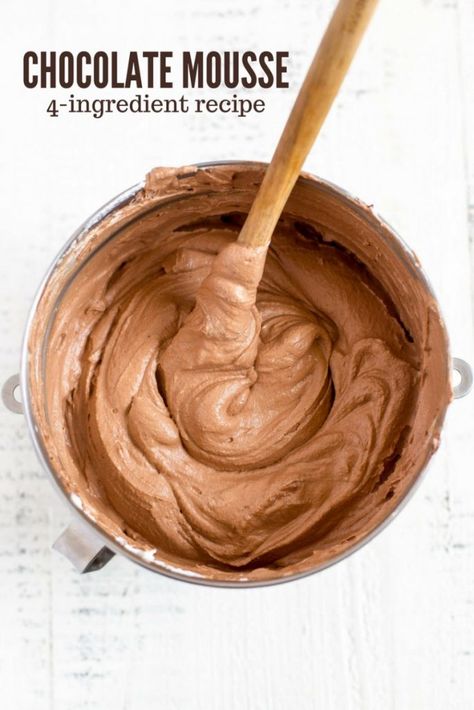 Homemade Chocolate Mousse Easy, Rich Chocolate Mousse Recipe, Easy Chocolate Mousse Recipe 2 Ingredients, Chocolate Mousse Recipe With Cocoa Powder, Chocolate Moose Recipe Mousse, Easy Chocolate Mousse, 4 Ingredient Recipes, Mousse Dessert, Chocolate Mousse Recipe