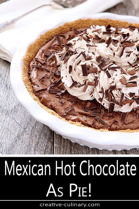 Hot Chocolate Pie, Fall Treats Recipes, Salty Desserts, Culinary Food, French Silk Pie, Silk Pie, Sweet Pies, Chocolate Pie Recipes, Mexican Chocolate