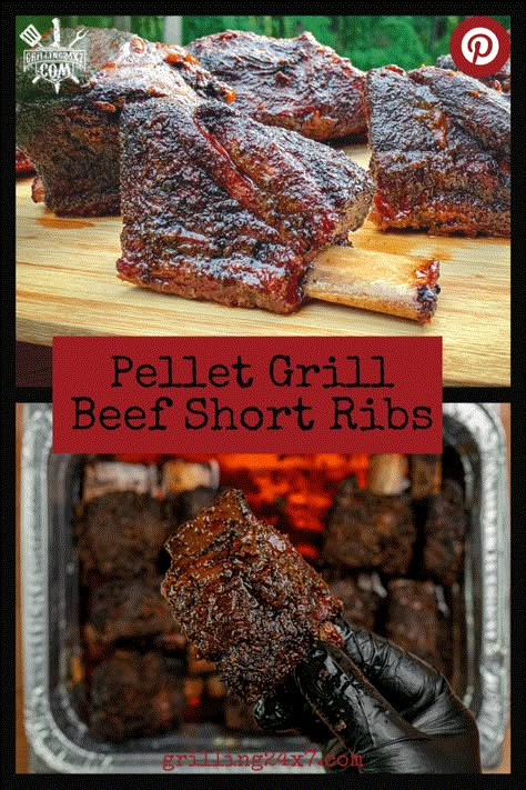 Short Ribs Smoker Recipe, Pitboss Recipes, Traeger Ideas, Pit Boss Pellet Grill Recipes, Grilled Beef Short Ribs, Preserve Meat, Authentic Guacamole, Smoked Beef Short Ribs, Cooking Short Ribs