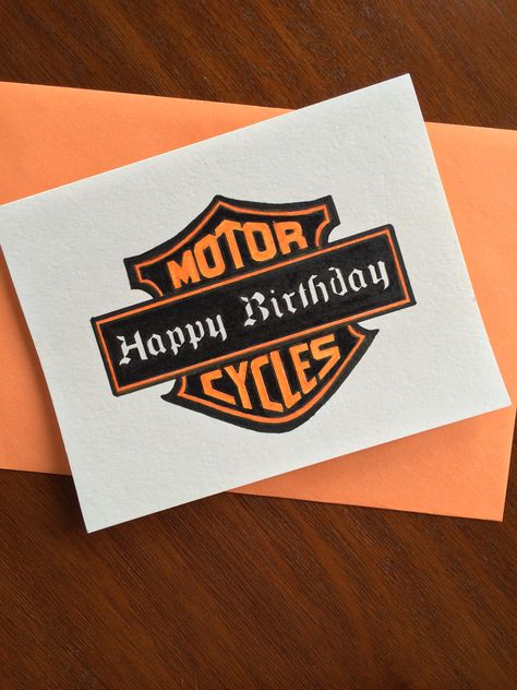 Handmade Greeting Card by Fedele Design Harley Davidson Birthday Card Motorcycle Birthday Card, Biker Sayings, Motorcycle Cards, Harley Davidson Birthday, Biker Birthday, Motorcycle Birthday, Man Cards, Homemade Birthday Cards, Father Birthday