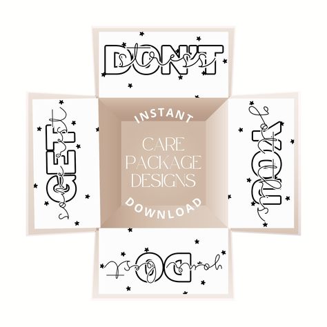 Care Package Design - You Got This/Finals/Decorated Box Flaps/Instant Download/Printable/Good Luck Care Package/Encouragement/Neutral Usps Boxes, Print Outs, Glue Stick, Care Packages, Motivational Prints, Copy Paper, Glue Sticks, Care Package, Package Design