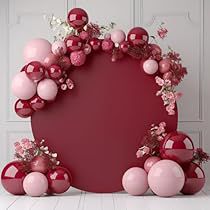 Burgundy And Blush First Birthday, Burgundy And Pink Balloon Garland, Circle Arch Backdrop, Round Arch Backdrop, Pink Balloon Garland, Circle Arch, Round Arch, Arch Backdrop, 29th Birthday