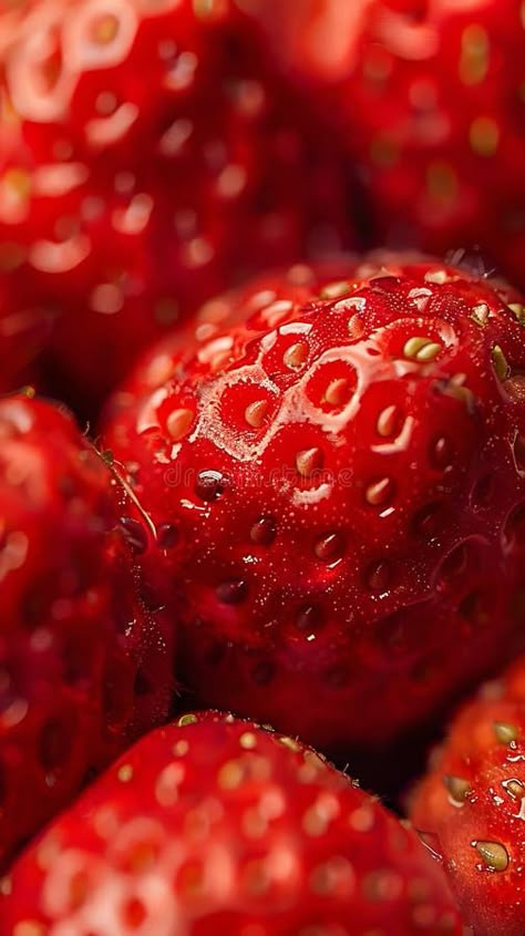 A close up of a bunch of strawberries stock photography Food Photography Strawberry, Food Close Up Photography, Strawberry Photography, Strawberry Bites, Seed Art, Strawberry Seed, Ap Studio Art, Macro Shots, Close Up Photography