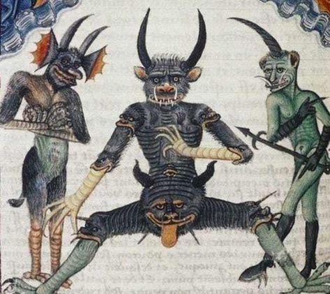 How Artwork Of Satan Has Visually Changed Over Time Medieval Reactions, Medieval Drawings, Art Noir, Occult Art, Medieval Manuscript, Angels And Demons, Medieval Art, Dark Ages, Middle Ages