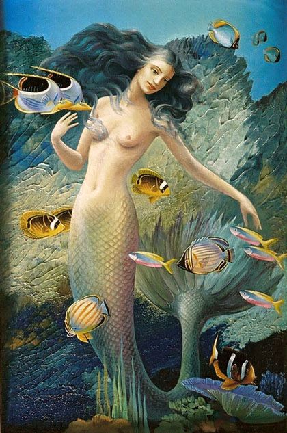 P Sleeping Mermaid, Mer Folk, Michael Parkes, Magic Realism, Ancient Mythology, Mermaids And Mermen, Beautiful Mermaids, Mermaid Art, A Mermaid