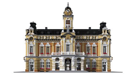 Town Hall | Łukasz Libuszewski | Flickr City Hall Minecraft Build, Town Hall Minecraft Ideas, Minecraft Town Hall Ideas, Minecraft City Hall, Minecraft Center Of Town, Minecraft Victorian City, Minecraft Historical Buildings, Minecraft Town Hall, Lego City Display