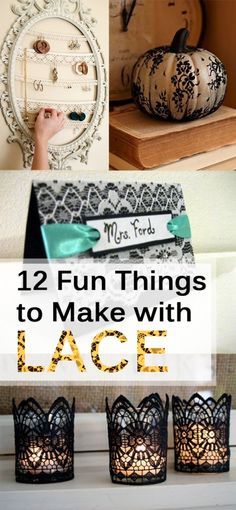 Lace Pumpkins, Lace Diy Projects, Fun Things To Make, Lace Diy, Lace Crafts, Fun Arts And Crafts, Things To Make, Lace Decor, Upcycle Projects