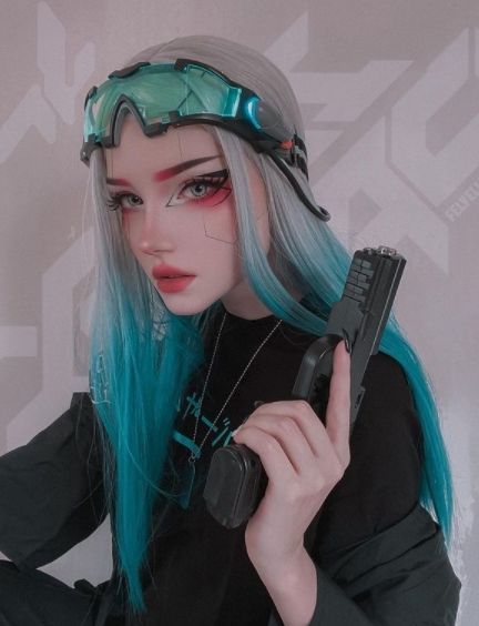 Cyberpunk Aesthetic Outfit, Sci Fi Makeup, Geeky Halloween Costumes, Cyberpunk Photoshoot, Cyberpunk Hair, Lucy Cosplay, Cyberpunk Costume, Cyberpunk Makeup, Futuristic Makeup