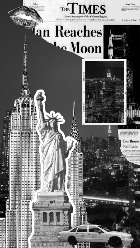 Created by xislarobertsonx on Shuffles City Poster Design Ideas, New York Poster Aesthetic, New York Wallpaper Aesthetic, Nyc Wallpaper Iphone, Galentines Photoshoot Ideas, New York Background, New York Newspaper, Shuffle Wallpaper, Newspaper Aesthetic