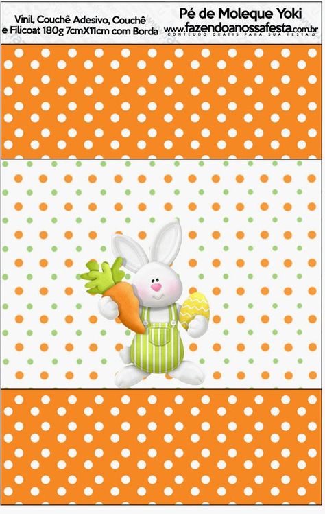 Easter in Orange Free Printable Candy Bar Labels. Tex Mex Party, Beto Y Enrique, Beatles Party, Candy Bar Labels, Labels Printables Free, Easter Bunny Crafts, Easter Projects, Easter Printables, Candy Wrappers