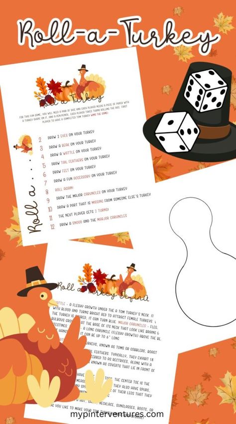 Looking for a fun Thanksgiving game? Try this Roll-a-Turkey printable game! Perfect for family or fall gatherings. Simply roll the dice to build your turkey and have a gobbling good time! Free printable included. #ThanksgivingGames #PrintableActivities #FamilyFun #fallgame Free Thanksgiving Game, Roll A Turkey Dice Game Free Printable, Patriotic Printables Free, Roll A Turkey, Printable Turkey Template, Earth Day Games, Turkey Printable, Thanksgiving Family Games, Turkey Template