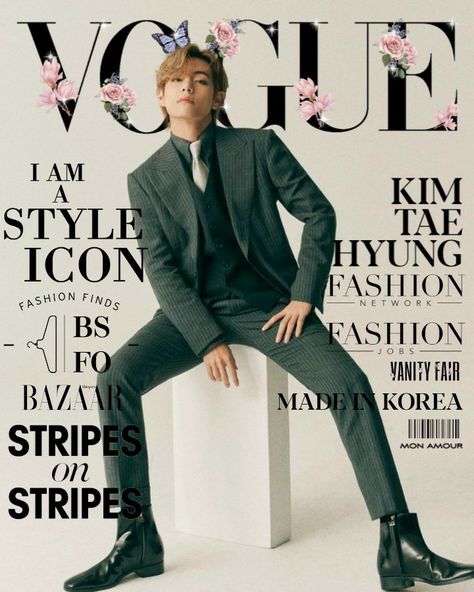 Taehyung Vogue, Magazine Cover Page, Fashion Jobs, Vogue Magazine Covers, G Eazy, Vogue Covers, Kpop Posters, Life Partners, Vogue Magazine