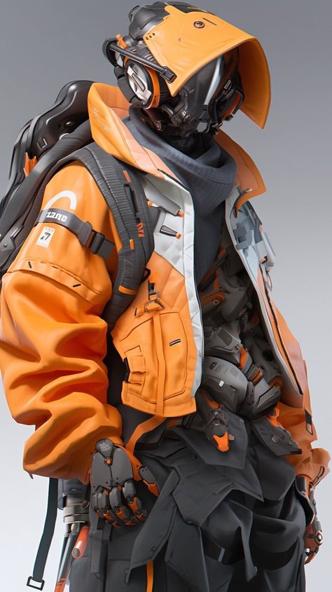 ArtStation - Techwear Jacket Fashion Sci Fi Female Warrior, Cyberpunk Jacket Design, Techwear Helmet, Cyberpunk Outfit Design, Sci Fi Jacket, Eric Bellefeuille, Techwear Art, Cyberpunk Streetwear, Cyberpunk Jacket