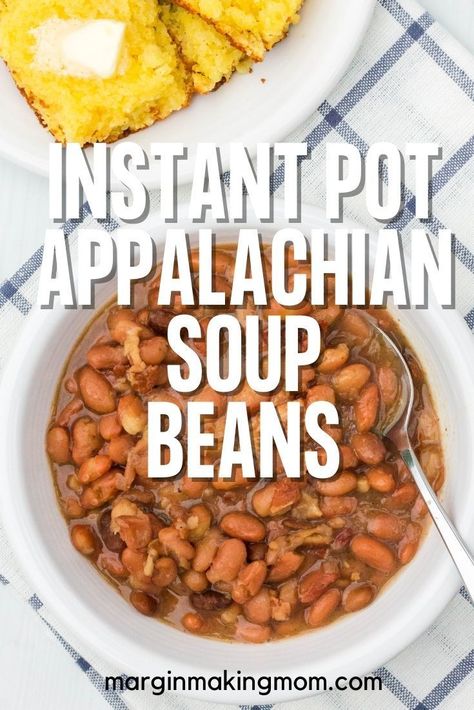 Being born in West Virginia, I grew up eating the classic Appalachian comfort food of pinto beans and cornbread (served with fried potatoes, of course!). These days, I make soup beans in my Instant Pot for an easy meal from my childhood. Soup Beans Instant Pot, Instant Pot Soup Beans, Soup Beans And Cornbread, Pinto Beans And Cornbread, Cornbread Dinner, Instant Pot Pinto Beans, Appalachian Recipes, Instapot Meals, Beans And Cornbread