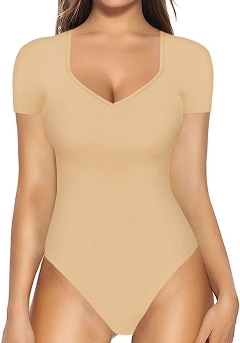 short sleeve bodysuit Body Suits, Short Sleeve Bodysuit, Shoes Jewelry, Top Shirt, V Neck, Womens Shorts, For Women, Women's Top, Clothes