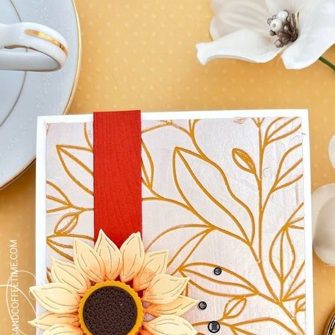 Tina Smith on Instagram: "I simply had to pop in today and share the thrill about some fab new goodies at the @SimonSaysStamp Shop, part of the Sweet Wishes Release. I couldn't help myself from getting crafty and creating an encouragement card with a beautiful Fall flower on the front using the Autumn Sunflower Die set and the new Stems & Leaves Stencil.⁠
⁠
Watch the How-To video 🔗 Link in bio!⁠
⁠
#SSSNewRelease #SimonSaysStamp #SSSendACard #SSSUnitedWeCraft #SSS #cardmakersofinstagram #Cardmaker #HandmadeCards  #CardsofInstagram #HomemadeCards #Stamping #ClearStamps #GreetingCards #CardmakingVideo #CardmakingHobby #CardmakingIdeas #papercrafting  #crafting #greetingcards #cards #papercrafts #cardmaking #SSSSweetWishes #FallCards" Leaves Stencil, Leaf Stencil, Card Making Videos, Fall Flower, Encouragement Cards, Fall Cards, Simon Says Stamp, Card Maker, Fall Flowers