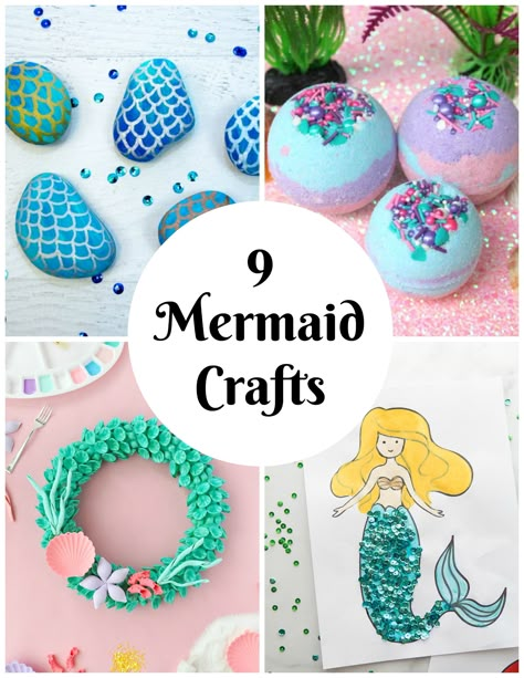 9 Now Ideas: Mermaid Crafts for Kids | Make and Takes Mermaid Crafts For Kids, Mermaid Diy Crafts, Little Mermaid Crafts, Mermaid Birthday Party Decorations, Mermaid Kids, Mermaid Crafts, Footprint Crafts, Mermaid Diy, Mermaid Theme Party