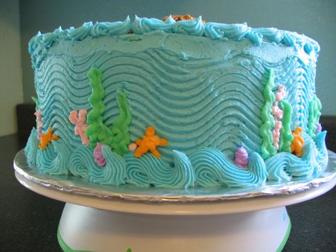 Ocean Cakes For Kids, Octonauts Birthday Cake, Birthday Cake Buttercream, Ocean Birthday Cakes, Birthday Cake Pink, Octonauts Cake, Ocean Cake, Mermaid Birthday Cake, Octonauts Birthday Party