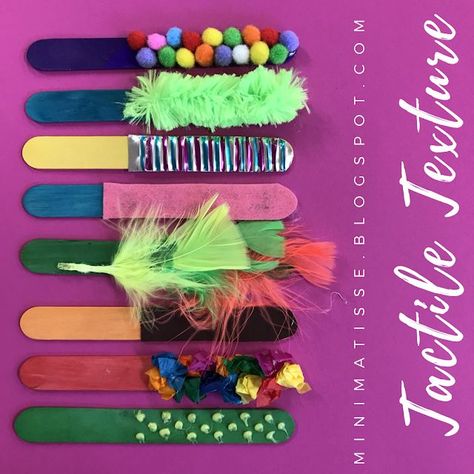 Tactile Texture Sticks | Mini Matisse | Bloglovin’ Texture Kindergarten, Diy Sensory Toys, Tactile Art, Senses Activities, Kindergarten Art Projects, Sensory Art, Elements And Principles, Tactile Texture, Kindergarten Art