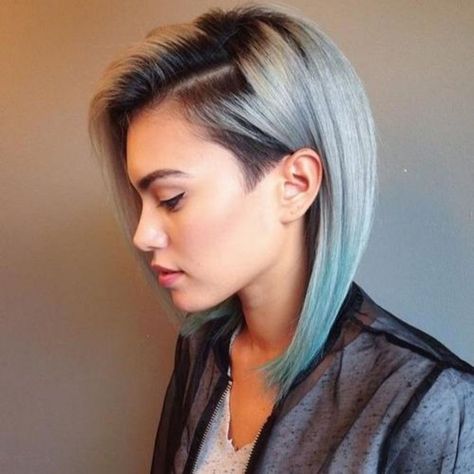 A-Line Paired with Color Unique Undercut, Long Asymmetrical Haircut, Short Asymmetrical Haircut, Trendy We Fryzurach, Undercut Hairstyles Women, Line Bob Haircut, Undercut Long Hair, Undercut Styles, Asymmetrical Haircut