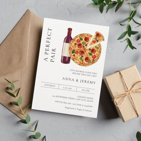 Pizza And Wine Engagement Party, Pizza Themed Bridal Shower Ideas, Pizza And Wine Party, Pizza Bridal Shower Theme, Couple Shower Ideas, Couples Shower Decor, Couples Wedding Shower Ideas, Couples Shower Ideas, Couples Shower Decorations