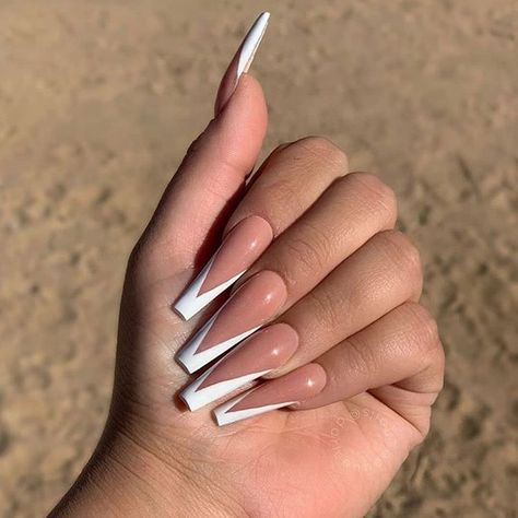 Fake Nails Shape, Nagellack Trends, Milky Nails, Ombre Acrylic Nails, White Acrylic Nails, Cute Acrylic Nail Designs, Simple Acrylic Nails, French Acrylic Nails, Fall Acrylic Nails