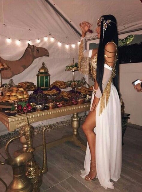 Arabian Prom Dress, Arabian Theme Party, Arabian Nights Dress, Arabian Nights Prom, Arabic Night, Arabian Nights Theme Party, Lydia Barakat, Arabian Party, Arabian Theme