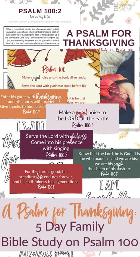 Thanksgiving Bible study for families and kids - Download A Psalm for Thanksgiving and study Psalm 100 with your children! Fun printables and daily devotions to get your kids engaged in the Word! Bible Study For Thanksgiving, Psalm 100 Craft For Kids, Thanksgiving Devotions For Families, Pumpkin Olympics, Thanksgiving Devotional, Thanksgiving Bible Study, Thanksgiving Curriculum, Praise Scripture, Thanksgiving Devotions