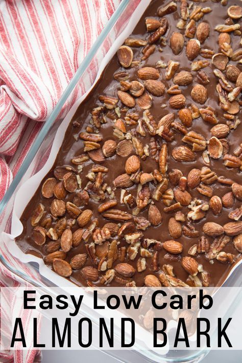 Almond Bark Recipes, Dolce Poche Calorie, Low Carb Candy, Postre Keto, Keto Candy, Homemade Candy, Low Carb Dessert, Recetas Keto, Low Carb Sweets