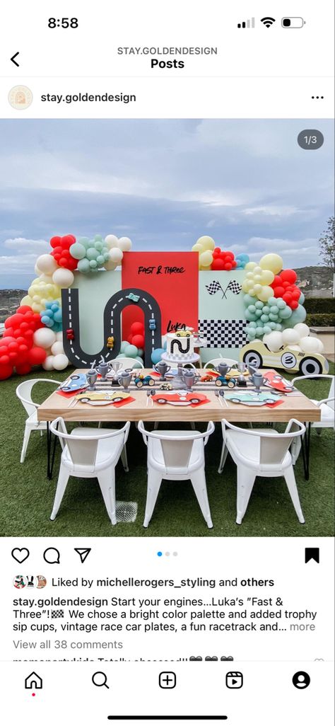 2 Fast Backdrop, Retro Muted Race Car Party, 2 Fast Centerpieces, Race Car Birthday Backdrop, Lap One Complete Birthday, Race Car Party Centerpiece, Formula 1 First Birthday Party Ideas, Race Car Themed Birthday Party, Car Themed Birthday Party