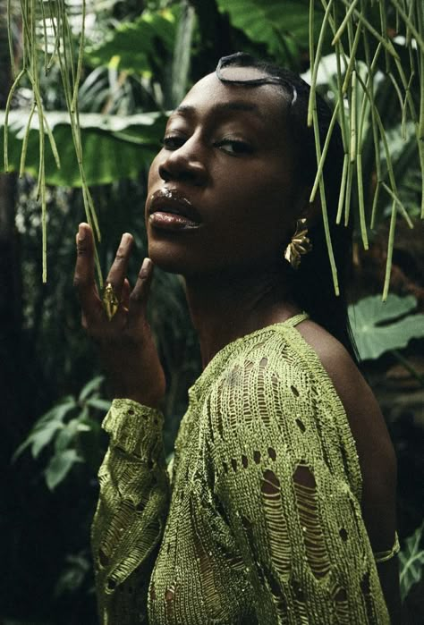 Jungle Fashion Photography, African Inspired Photoshoot, Self Portrait Photography Outdoors, Nature Photoshoot Ideas Forests, Jungle Portrait, Earthy Photography, Creative Music Video, Wood Photoshoot, Nature And Women