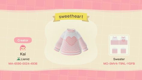 Animal Crossing Codes Clothes, Acnh Sweater, The Able Sisters, Animal Crossing Codes, Able Sisters, Clothing Codes, Pokemon Mew, Acnh Design, Animal Crossing Qr Codes Clothes