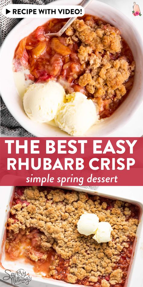 Desserts Using Frozen Rhubarb, Rhubarb Crisp Taste Of Home, Best Rhubarb Crisp Recipe, Rubbard Recipes, Rhubarb Crisp With Frozen Rhubarb, How To Freeze Fresh Rhubarb, Rhubarb Crisp 9x13 Pan, No Bake Rhubarb Recipes, Recipes Using Rhubarb