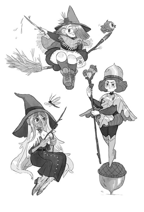 Three witches, tree witches pic.twitter.com/wHTIgXEedz Witch Drawing, Witch Characters, Witch Art, Puella Magi Madoka Magica, Illustration Character Design, Character Design References, Fantasy Character Design, Character Drawing, Character Illustration