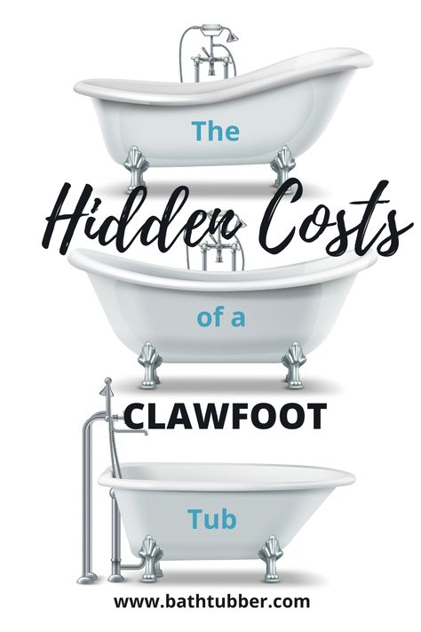 Are you about to buy a clawfoot tub? Be sure you know the hidden costs of buying a new or vintage clawfoot. We'll show you how to refinish a clawfoot tub along with the hidden expenses. Refinish clawfoot tub DIY. Clawfoottub. How to refinish clawfoot tub. Clawfoot tub bathroom refinish. #refinishclawfoottubdiy #clawfoottub #howtorefinishclawfoottub #clawfoottubbathroom Clawfoot Tub In Bedroom, Clawfoot Soaking Tub, Freestanding Clawfoot Tub, Claw Tub Bathroom Ideas Master Bath, Clawfoot Tub Bathroom Master Bath, Small Bathroom With Clawfoot Tub Ideas, Clawfoot Bathtub Shower Combo, Clawfoot Tub With Shower Curtain, Clawfoot Tub Bathroom Shower Combo