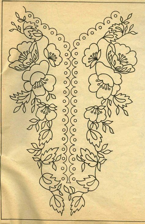 Folk Embroidery Patterns Floral, Hungarian Embroidery Pattern Folk Art, Floral Embroidery Patterns Free, Hungarian Embroidery Pattern, German Embroidery, Folk Embroidery Patterns, Free Embroidery Patterns Machine, Bird Embroidery Pattern, Rose Embroidery Pattern