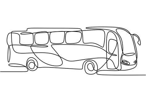 Drawing Of School, Bus Drawing, School Concept, Human Vector, Minimalism Style, Bus Line, Single Line Drawing, Continuous Line Drawing, Continuous Line