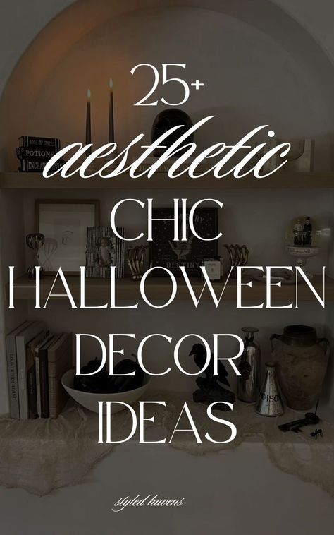 Love Halloween home decor but need it to be *stylish*? These *gorgeous* and classy Halloween decor ideas are a MUST-SEE - lots of minimalist Halloween inspo, and some pretty vintage & chic Halloween decor, too!   (save to your HALLOWEEN aesthetic decor or Hallowe'en decorations board for later!) Classy Halloween Decorations Indoor, Halloween Aesthetic Decor, Minimalist Halloween Decor, Stylish Halloween Decor, Indoor Halloween Decorations, Modern Halloween Decor, Chic Halloween Decor, 15 Aesthetic, Elegant Halloween Decor