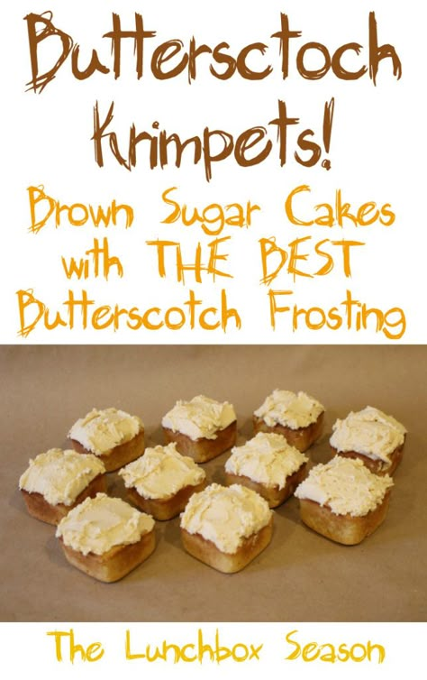 Butterscotch Icing Recipe, Butterscotch Icing, Butterscotch Krimpets, Butterscotch Frosting, Maniac Magee, Butterscotch Recipes, Brown Sugar Cakes, Potluck Desserts, The Lunchbox